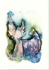 "Evening Vespers" Llama Note Card