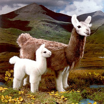 Kosen Stuffed Plush Llama and Cria
