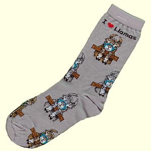 Gray Llama Socks