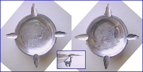 Etched Silver Llama Ashtrays